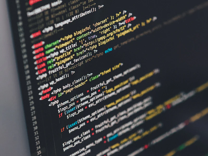 Source code on a monitor